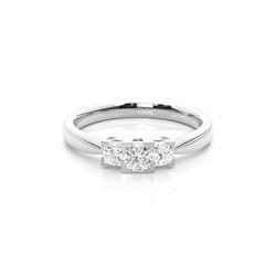 White Gold Princess Trilogy Diamond Engagement Ring
