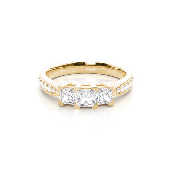 White Gold Princess Trilogy Diamond Engagement Ring