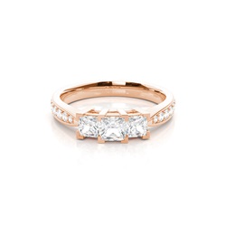 White Gold Princess Trilogy Diamond Engagement Ring