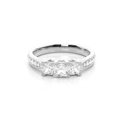 White Gold Princess Trilogy Diamond Engagement Ring