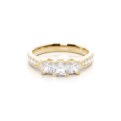 White Gold Princess Trilogy Diamond Engagement Ring