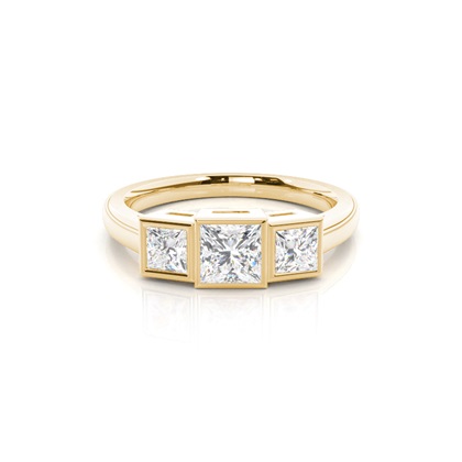 Yellow Gold Three Stone Diamond Rings