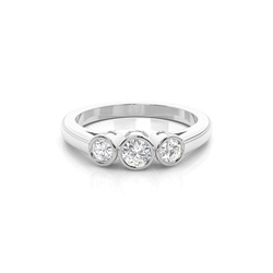 Full Bezel Setting Plain Three stone Ring