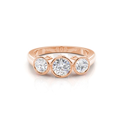 Round Three Stone Diamond Rings