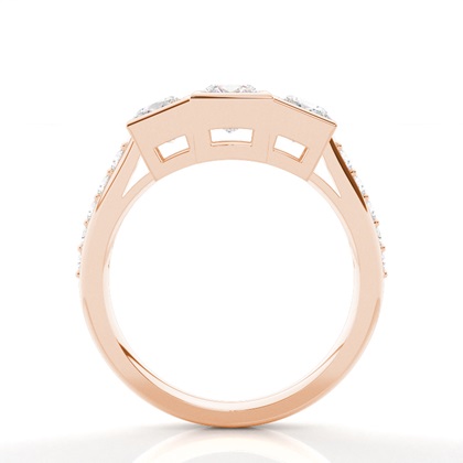 Princess Rose Gold Trilogy Engagement Rings