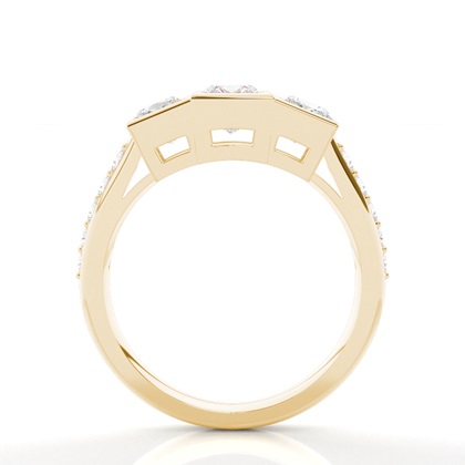 2.00 Carat Gelbgold Trilogie Verlobungsringe