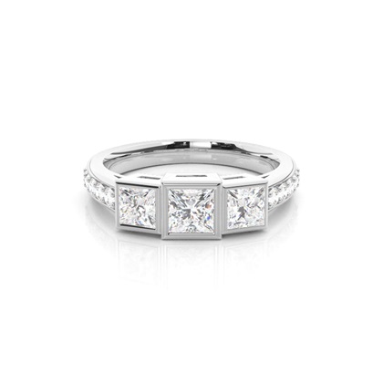 Princess Diamond Rings Three Stone