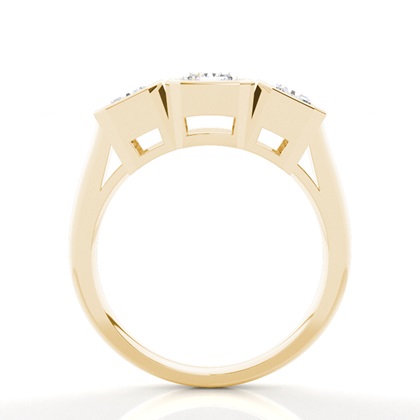 Drei Diamanten in einer Zargenfassung