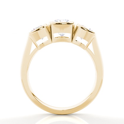 Drei Diamanten in einer Zargenfassung