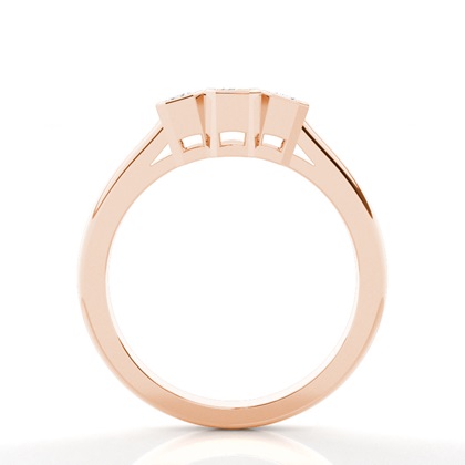 Drei Diamanten in einer Zargenfassung