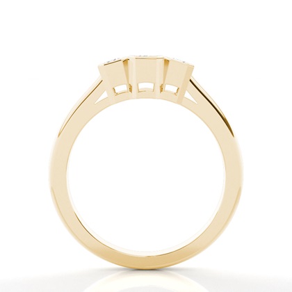 Drei Diamanten in einer Zargenfassung