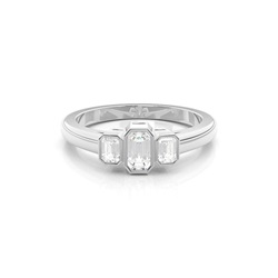 Full Bezel Setting Plain Three stone Ring
