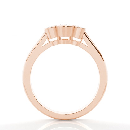 Drei Diamanten in einer Zargenfassung