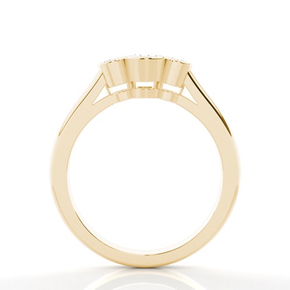 Drei Diamanten in einer Zargenfassung