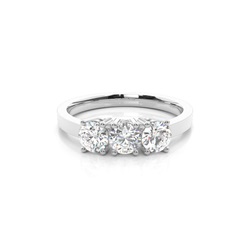 4 Prong Setting Plain Three Stone Ring
