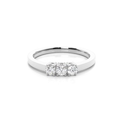 4 Prong Setting Plain Three stone Ring