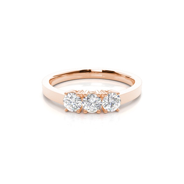 4 Prong Setting Plain Three stone Ring