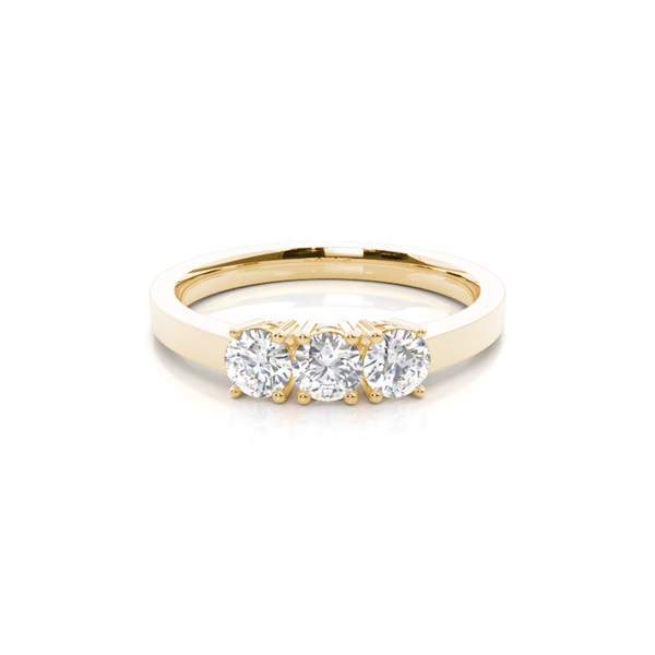 4 Prong Setting Plain Three stone Ring