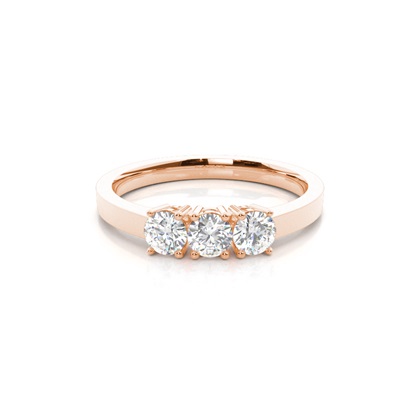 Rose Gold 3 Stone Diamond Rings