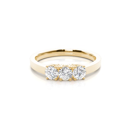 Yellow Gold Three Stone Diamond Rings