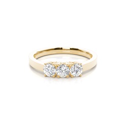 4 Prong Setting Plain Three stone Ring