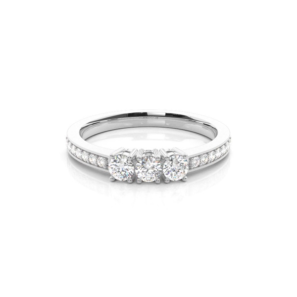 White Gold Trilogy Diamond Engagement Ring