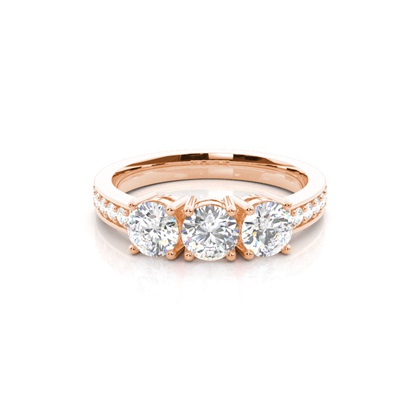 Round Three Stone Diamond Rings