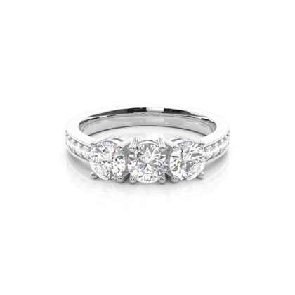 White Gold Trilogy Diamond Engagement Ring