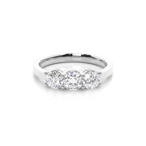 White Gold Three Stone Diamond Engagement Ring