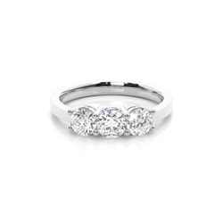 White Gold Three Stone Diamond Engagement Ring