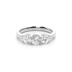 Anello Di Fidanzamento Con Diamante Trilogy In Oro Bianco