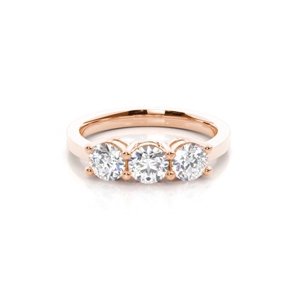 Rose Gold 3 Stone Diamond Rings