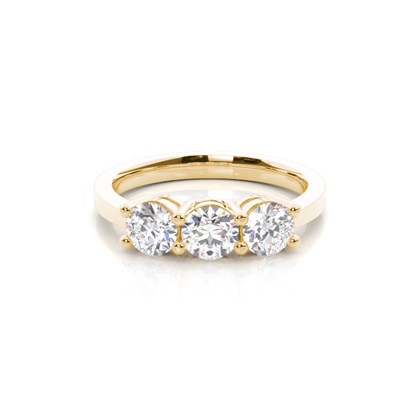 Yellow Gold Three Stone Diamond Rings