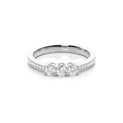 White Gold Trilogy Diamond Engagement Ring