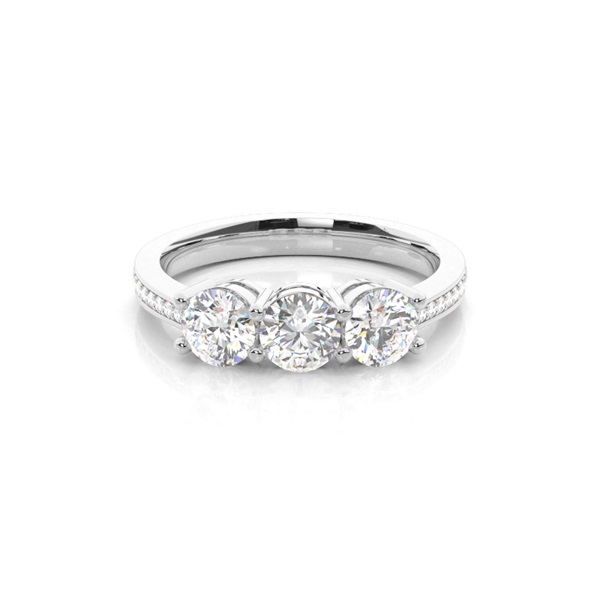 White Gold Trilogy Diamond Engagement Ring