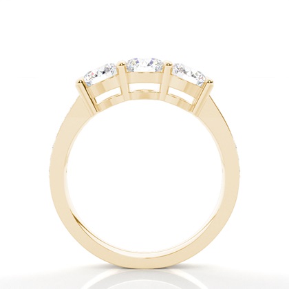 Yellow Gold Three Stone Diamond Rings