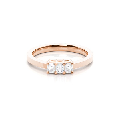 Rose Gold 3 Stone Diamond Rings