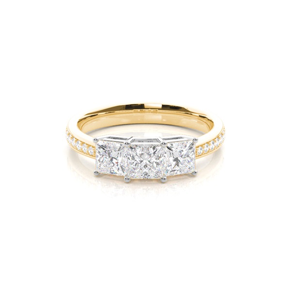 White Gold Princess Trilogy Diamond Engagement Ring