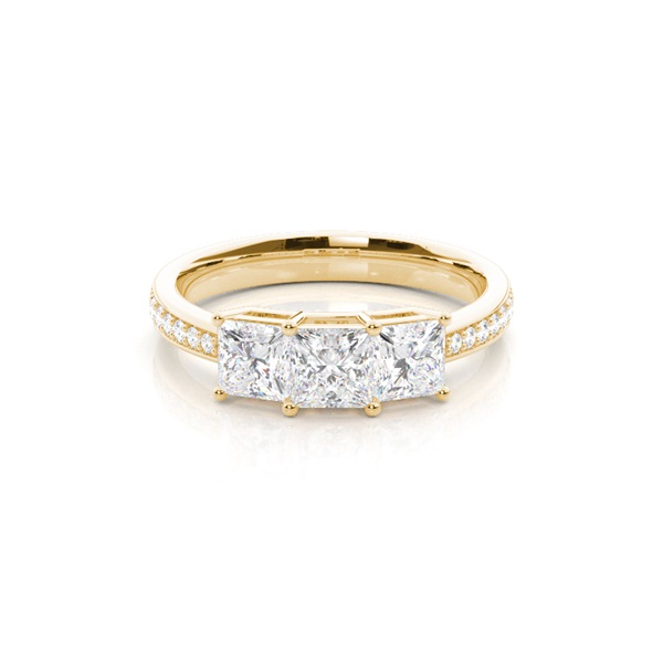 White Gold Princess Trilogy Diamond Engagement Ring