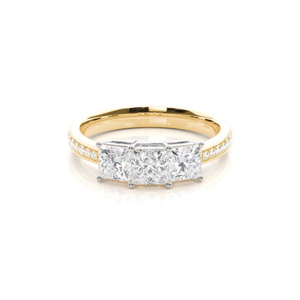 White Gold Princess Trilogy Diamond Engagement Ring