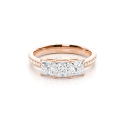White Gold Princess Trilogy Diamond Engagement Ring