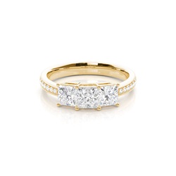 White Gold Princess Trilogy Diamond Engagement Ring