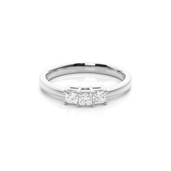 White Gold Princess Trilogy Diamond Engagement Ring