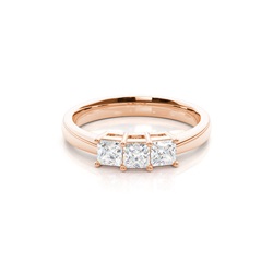 White Gold Princess Trilogy Diamond Engagement Ring
