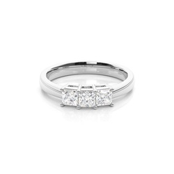 White Gold Princess Trilogy Diamond Engagement Ring