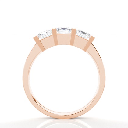 Princess Rose Gold Trilogy Engagement Rings