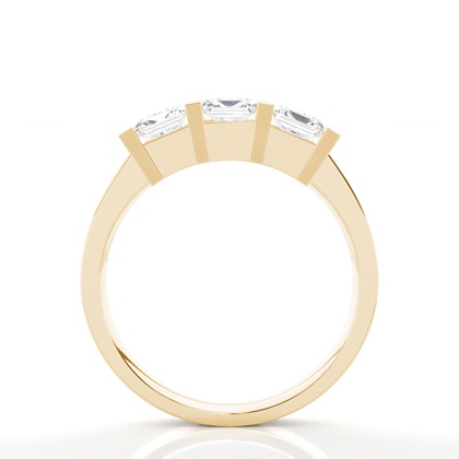 Princess Yellow Gold Trilogy Engagement Rings