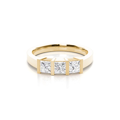 Yellow Gold Three Stone Diamond Rings