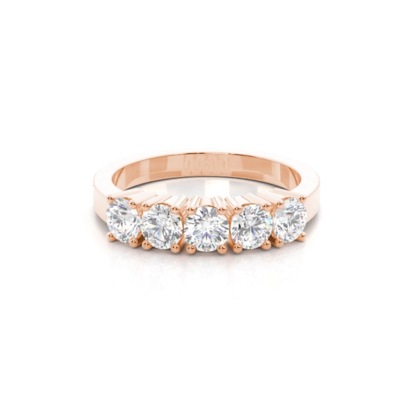 4 Prong Setting Plain Five Stone Ring