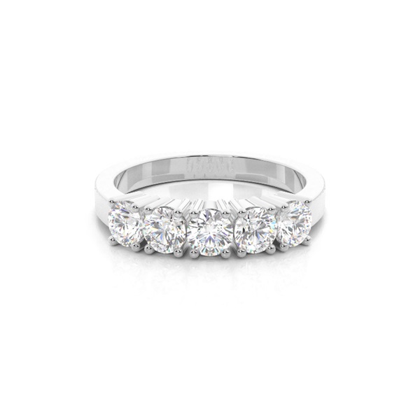 4 Prong Setting Plain Five Stone Ring